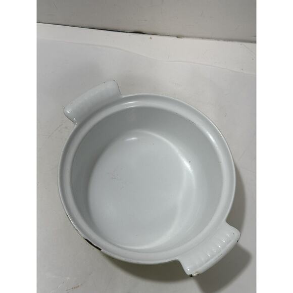 Descoware Casserole Dish Pan Enameled Cast Iron 17B 18 FE Yellow No Lid Belgium - Picture 8 of 10